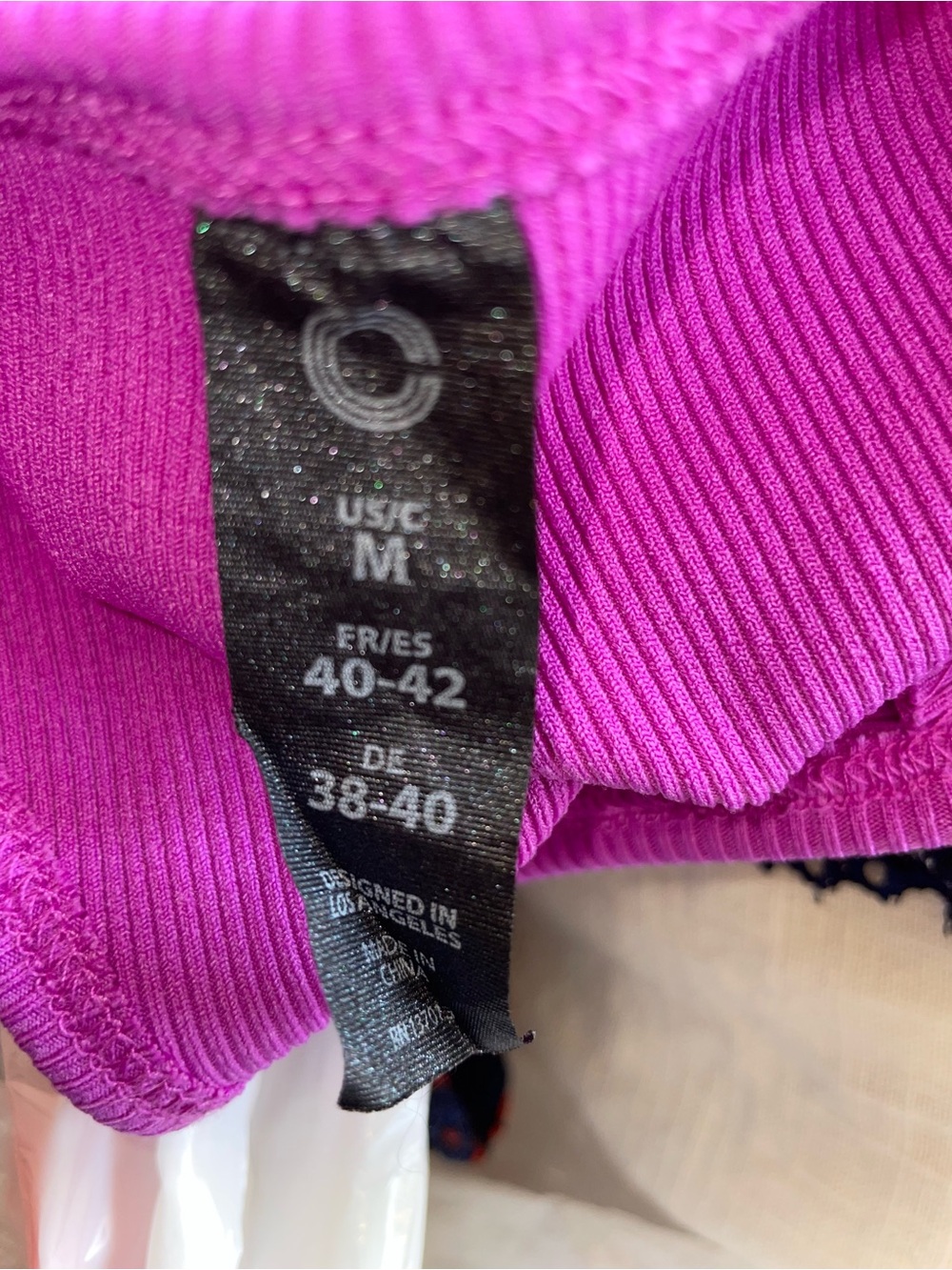 Magenta Ribbed Crop Tank - Picture 3 of 3